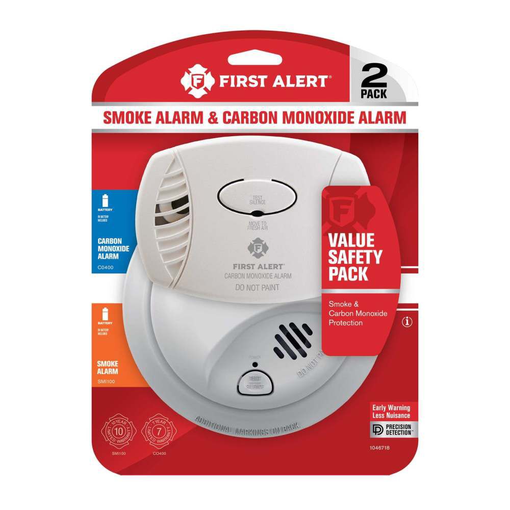 First Alert SMI100 Battery Operated Smoke Alarm & CO400 CO Alarm Value Pack, large image number 4