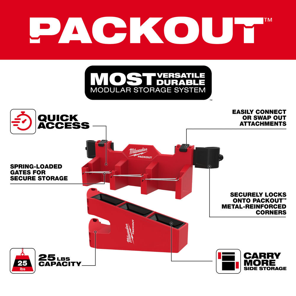 Milwaukee PACKOUT Tool Box Long Tool Holder Attachment, large image number 7