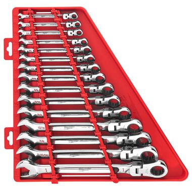 Milwaukee Combination Wrench Set SAE Flex Head Ratcheting 15pc, large image number 0