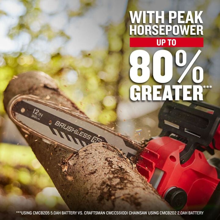 CRAFTSMAN V20* BRUSHLESS RP 12 Inch Chainsaw Kit, large image number 5