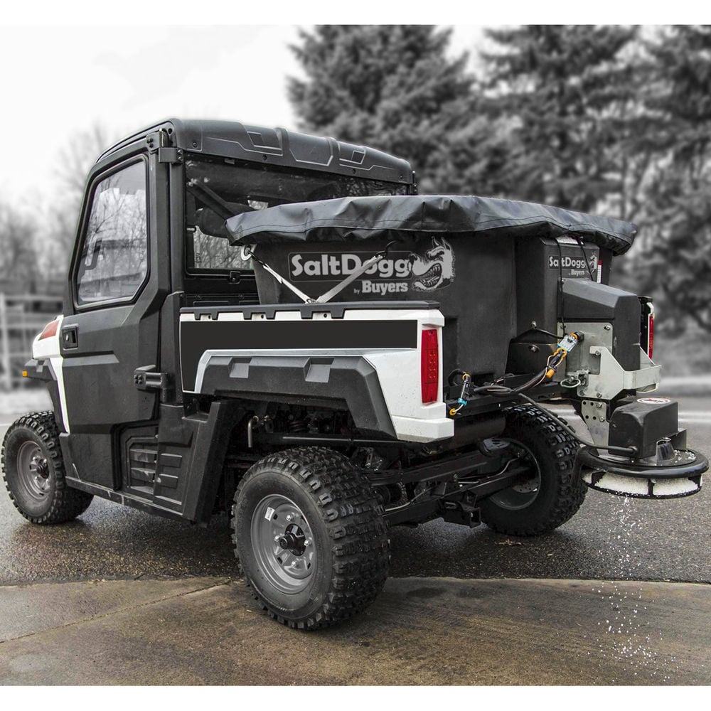 Buyers Products Company SaltDogg 0.40 Cubic Yard Electric Black Poly Hopper Spreader, large image number 2
