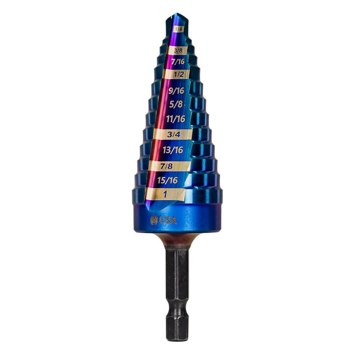 Spyder Stinger 13-Step Drill Bit, 1/4 Inch - 1 Inch, Hex Shank