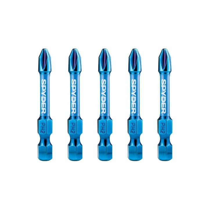 Spyder 2 Inch PH2 Impact Driver Bit, 5 Pieces