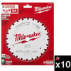 Milwaukee 6-1/2 Inch 24T Framing Circular Saw Blade Bundle, 10 Pieces, small image number 1