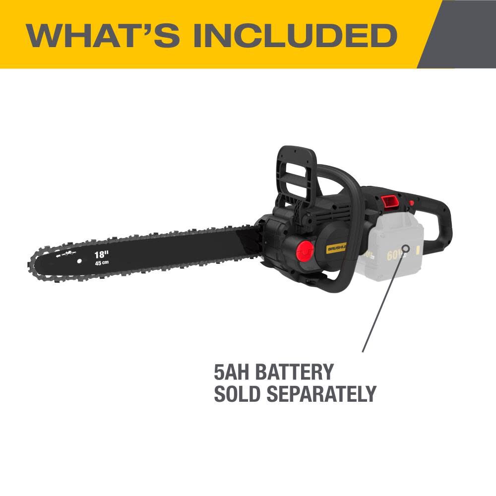 CAT DG631.9 60V 18inch Brushless Chainsaw (Bare Tool), large image number 10