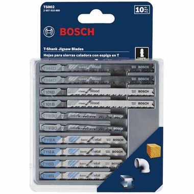 Bosch 10 pc. Wood and Metal Cutting T-Shank Jig Saw Blade Set, large image number 3