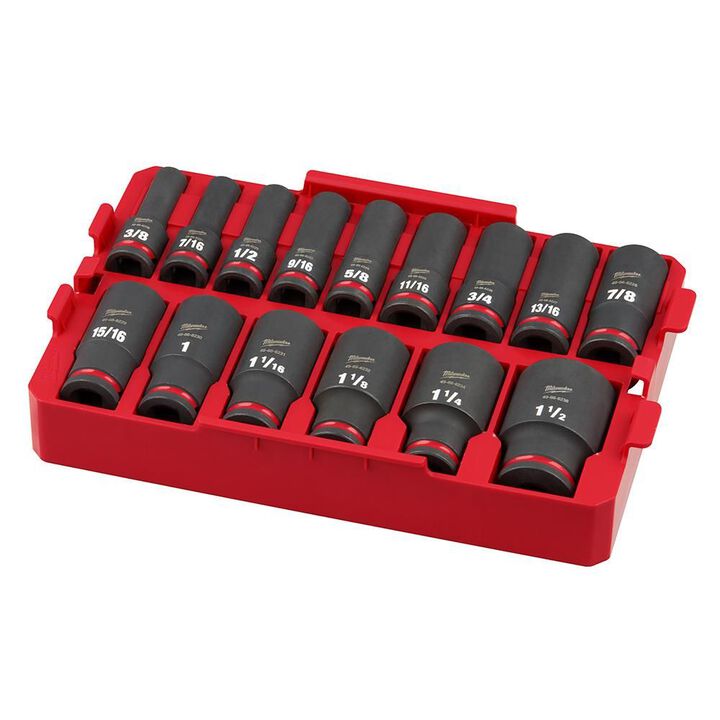 Milwaukee SHOCKWAVE Impact Duty Socket 1/2 Dr 15pc SAE Tray Set, large image number 0