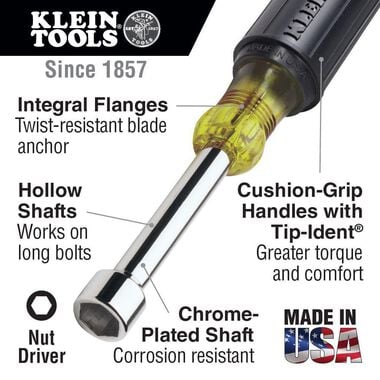 Klein Tools 5/8in Nut Driver 4inHollow Shaft, large image number 1
