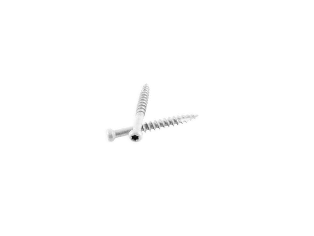 Woodpro (1LB) #7 x 3-1/8 In. White Trim Head Screws, large image number 1