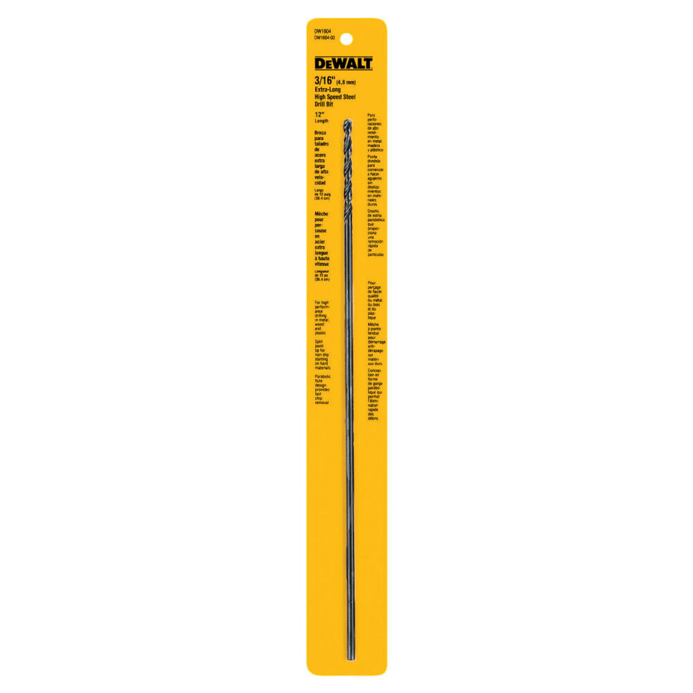 DEWALT 3/16 In. x 12 In. Long Drill Bit, large image number 1