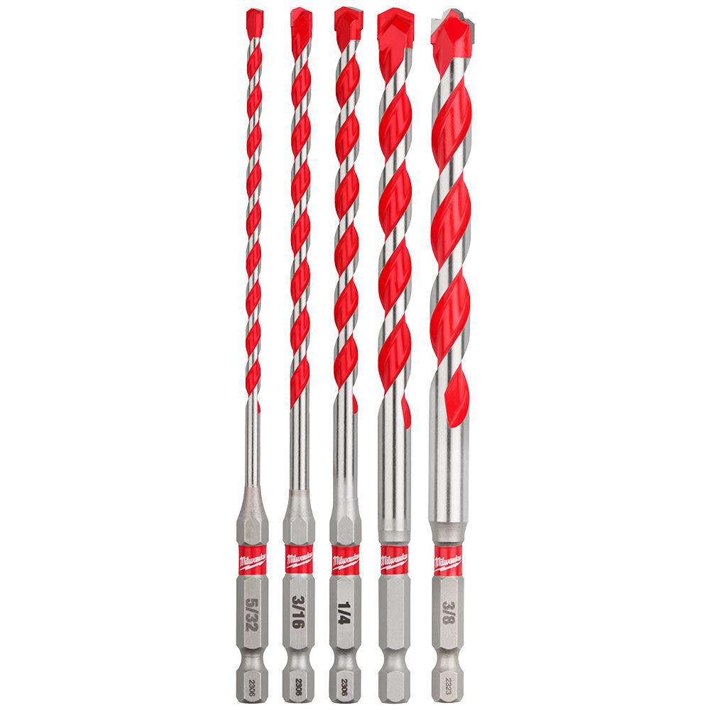 Milwaukee 5 pc SHOCKWAVE Carbide Hammer Drill Bit Kit, large image number 11
