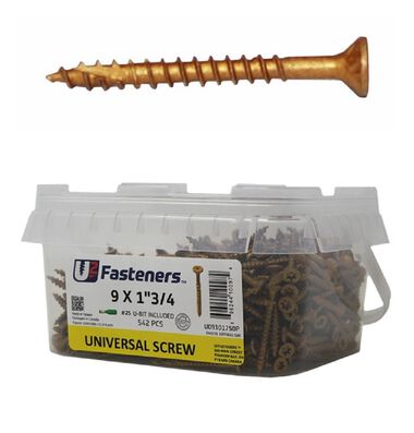 U2 Fasteners Universal Screw 9 Inch x 1-3/4 Inch 542ct