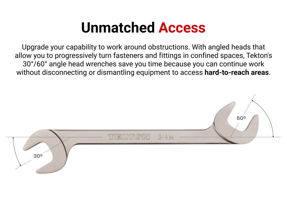 Tekton Angle Head Open End Wrench Set, 4-Piece (1-5/16 - 1-1/2 Inch), large image number 5