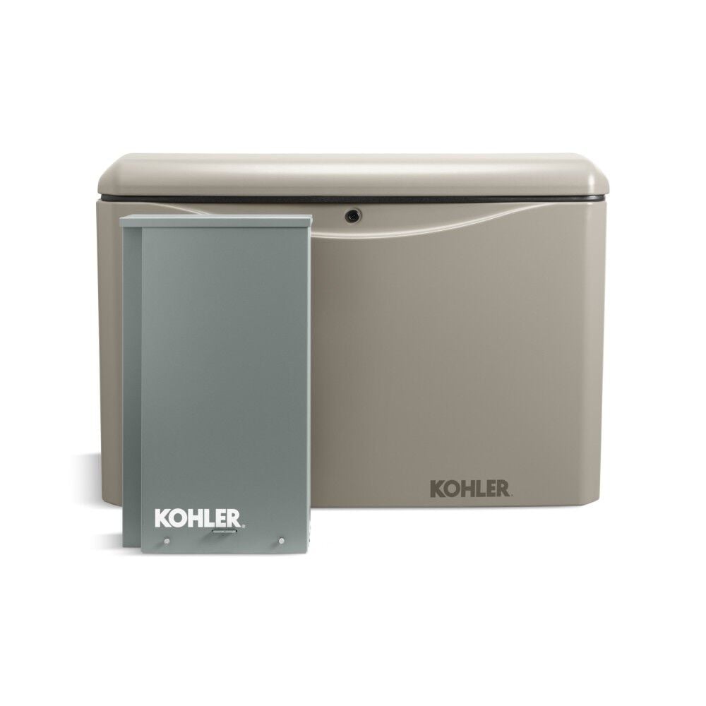 Kohler Power 20, 000 Watt (20kW) Dual Fuel 50-State Air-Cooled Home Standby Generator with 200-Amp Transfer Switch – 20RCAL-200SELS