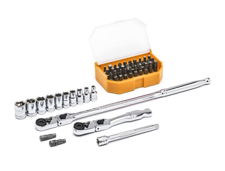 GEARWRENCH 45 PC 1/4in Drive 6 Point Standard Metric Slim Head Mechanics Tool Set, large image number 0