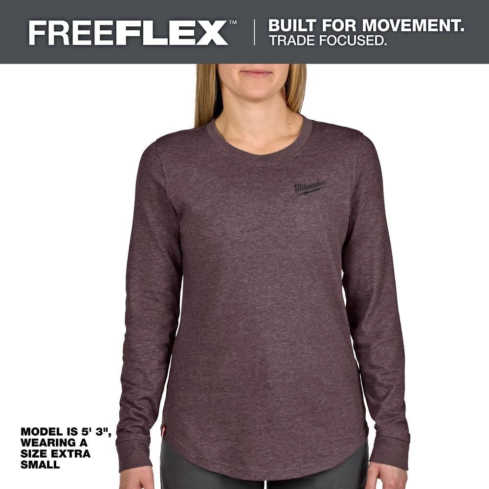 Milwaukee Womens FREEFLEX Hybrid Tee, Long Sleeve, Purple Size 2XL – F552P-2X