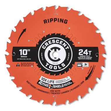 Crescent Circular Saw Blade 10in x 24 Tooth Ripping