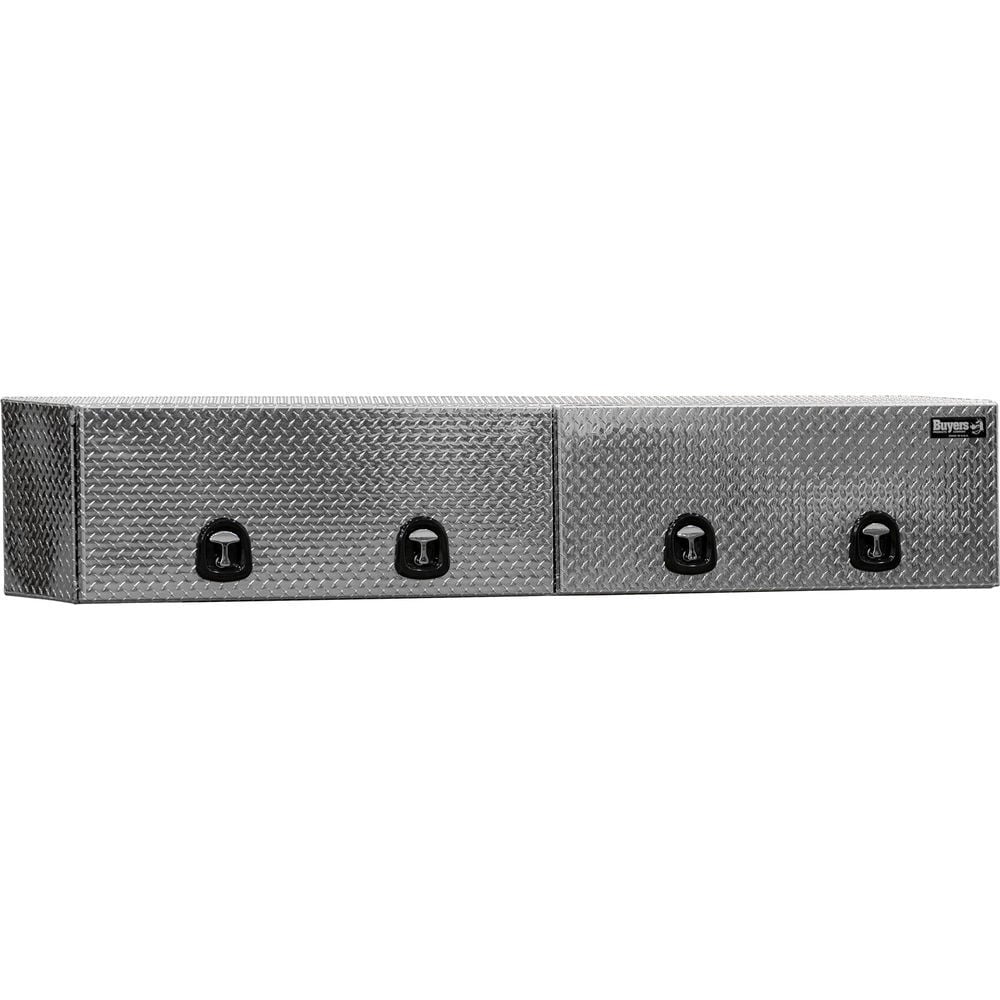 Buyers Products Company 16x13x96 Inch Diamond Tread Aluminum Topsider Truck Box with Flip-Up Doors, large image number 1