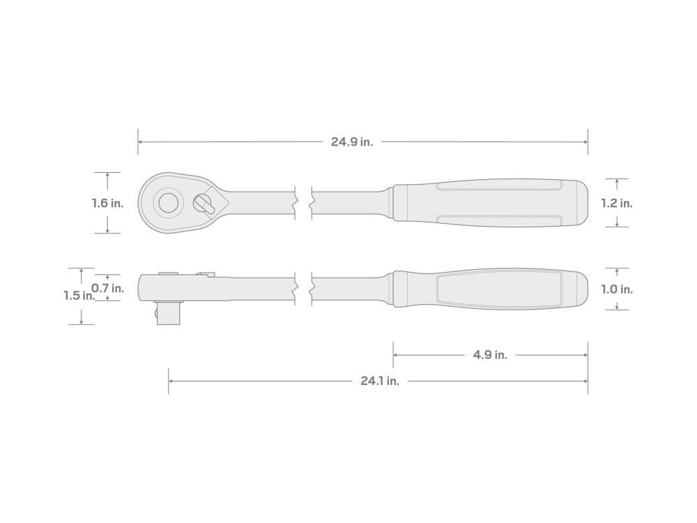 Tekton 1/2 Inch x 24 Inch Quick-Release Comfort Grip Extra-Long Ratchet, large image number 7