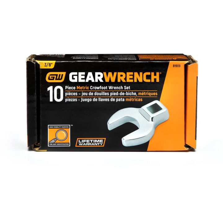 GEARWRENCH Crowfoot Wrench 10pc Set 3/8in Drive Metric, large image number 4