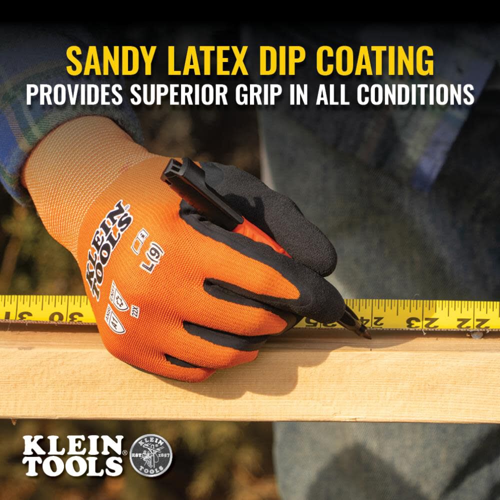 Klein Tools Winter Knit Dip Gloves, Cut A1, L, large image number 4