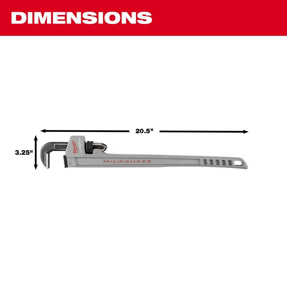 Milwaukee 14L Aluminum Pipe Wrench with POWERLENGTH Handle, large image number 3