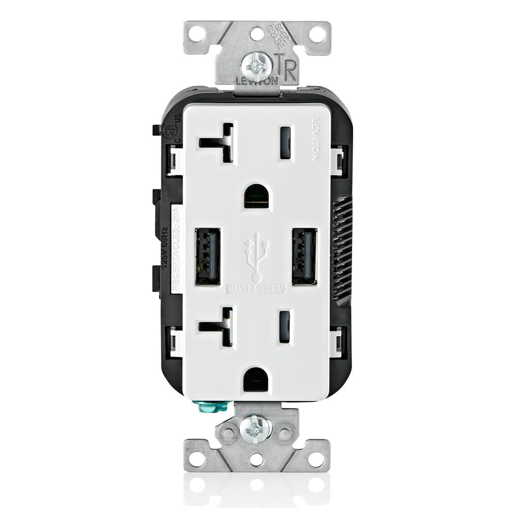 Leviton Combination Duplex Receptacle/Outlet 20A 125V White – 3809480