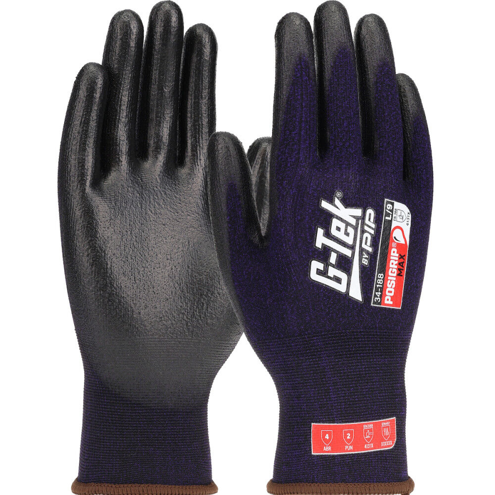 Protective Industrial Products G-Tek PosiGrip MAX Purple Black Gloves 12 Pair, large image number 4