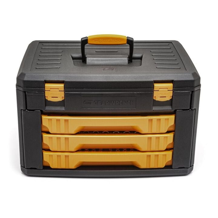 GEARWRENCH 243 Pc. 12 Point Mechanics Tool Set in 3 Drawer Storage Box, large image number 3