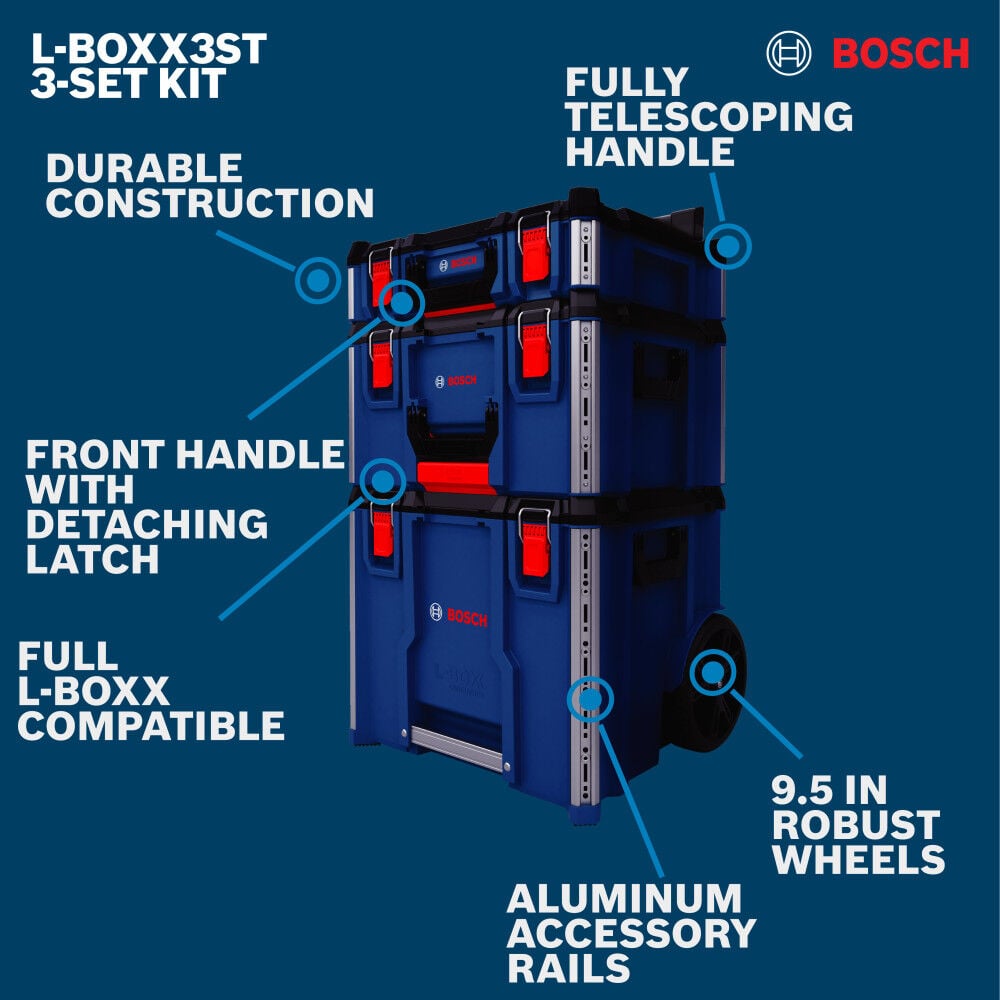 Bosch L-Boxx Contractor 3-Stack Tool Box Storage System, large image number 2