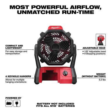 Milwaukee M18 Jobsite Fan (Tool Only), large image number 2