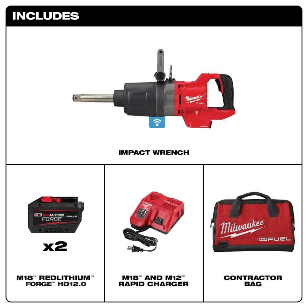 Milwaukee M18 FUEL 1inch D-Handle Ext Anvil High Torque Impact Wrench with ONE-KEY Kit, large image number 2