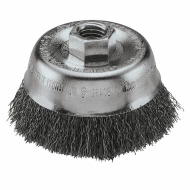 Bosch 3in Wheel Diameter 5/8in-11 Arbor Carbon Steel Crimped Wire Cup Brush