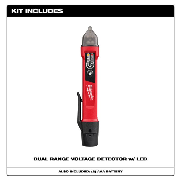 Milwaukee Dual Range Voltage Detector with LED, large image number 1