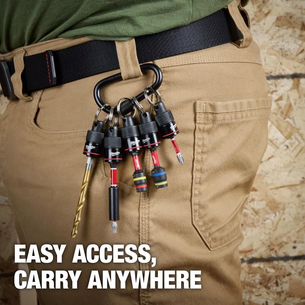 Milwaukee Bit Holder with Carabiner, 5 Piece, large image number 2