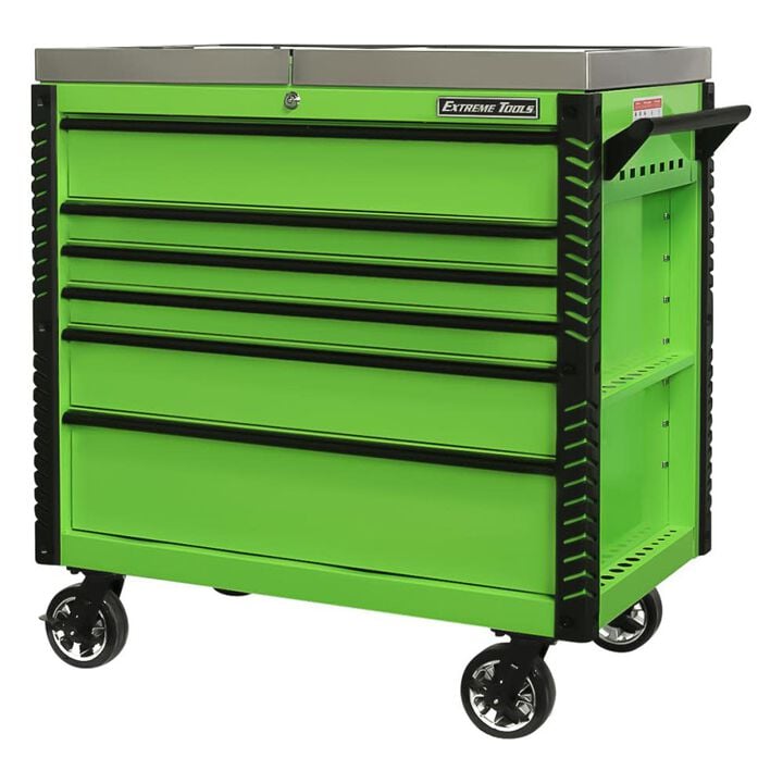 Extreme Tools 41in Tool Cart Stainless Steel Sliding Top