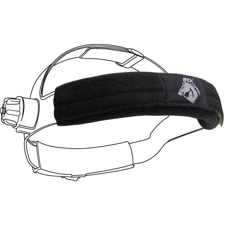 Black Stallion Helmet Sweatband Black Cotton One Size Fit All