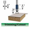 Bosch 3/8 Inch x 1/2 Inch Carbide-Tipped Double-Flute Flush Trim Router Bit, small image number 1