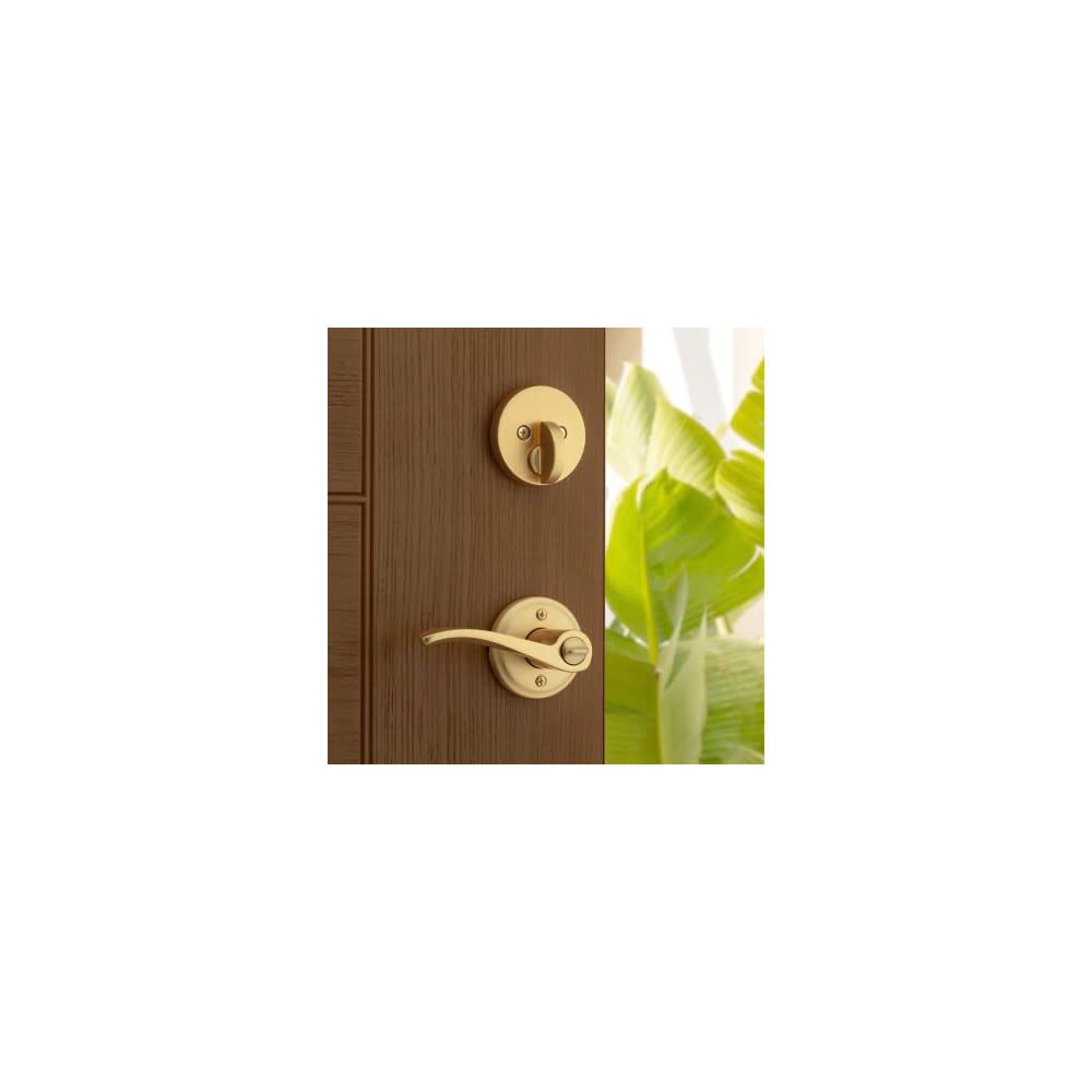 Kwikset Sedona 991SEL-SMT-4 Satin Brass Keyed Single Cylinder Deadbolt, large image number 13