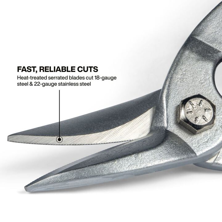 Klein Tools Aviation Snips with Wire Cutter Left, large image number 1