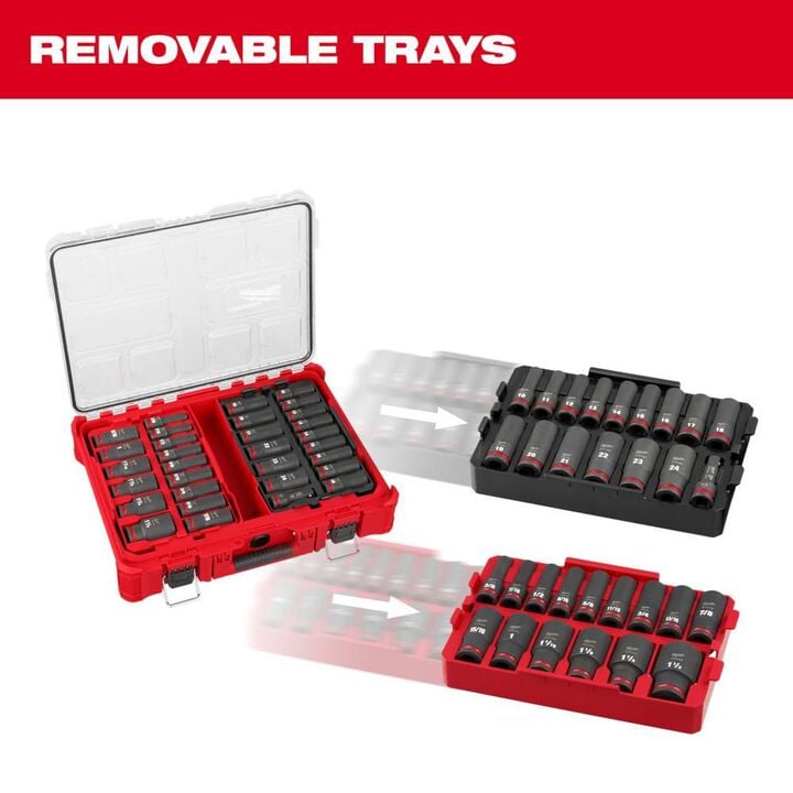 Milwaukee SHOCKWAVE Impact Duty Socket 1/2 Dr SAE/MM PACKOUT Set 31pc, large image number 8