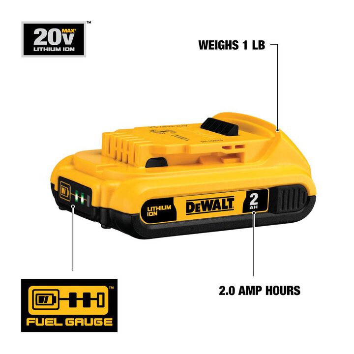DEWALT ATOMIC 20V MAX Compact Cordless 1/2 in. Hammer Drill/Driver with 20V MAX Battery Bundle, large image number 2