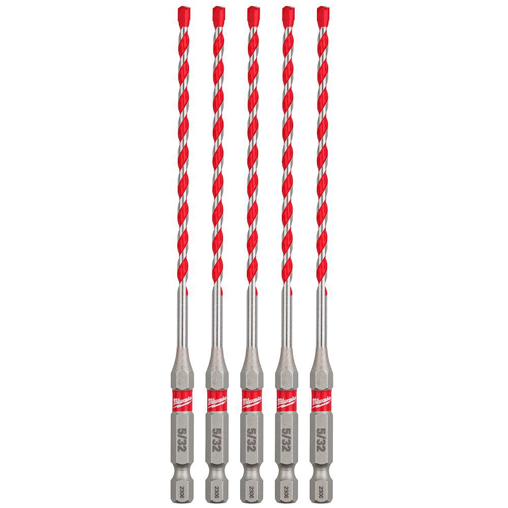 Milwaukee 5/32in SHOCKWAVE Drill Bit Carbide Hammer 5pk, large image number 11
