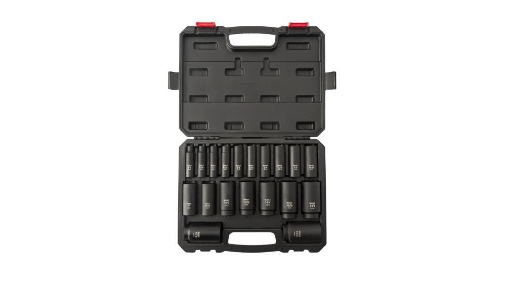 Sunex 1/2 In. Drive SAE Deep Impact Socket Set 19 pc. - 2641