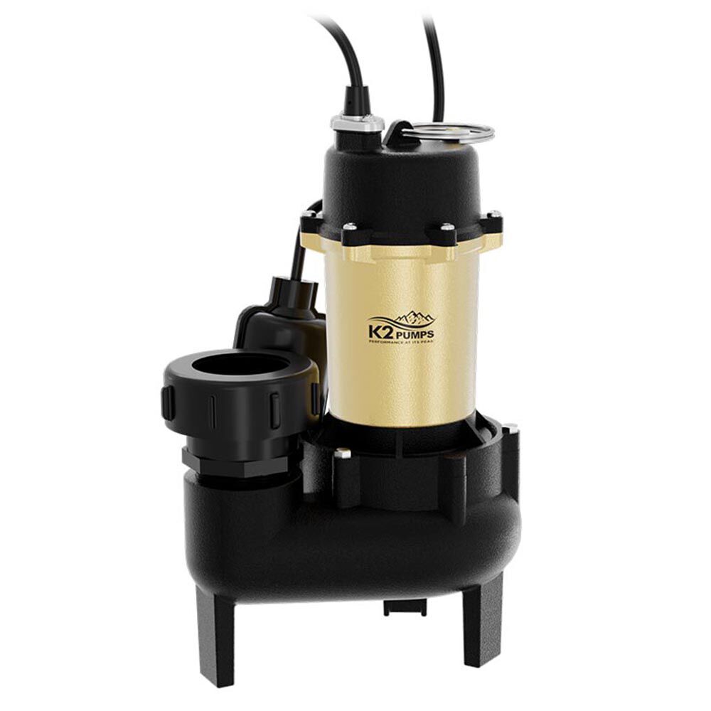 K2 Pumps Sewage Pump 1/2 HP Cast Iron with Piggyback Tethered Switch, large image number 7