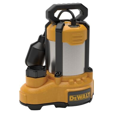 DEWALT 1/2HP Stainless Steel Cast Iron Submersible Sump Pump with Float Switch