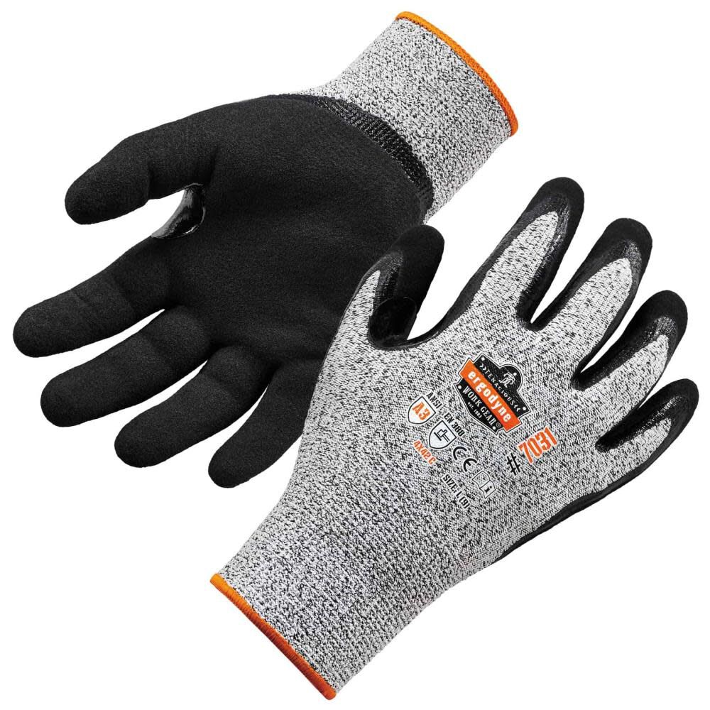 Ergodyne ProFlex 7031 Gloves ANSI A3 Nitrile Coated CR 2X Gray Size 2XL – 17986