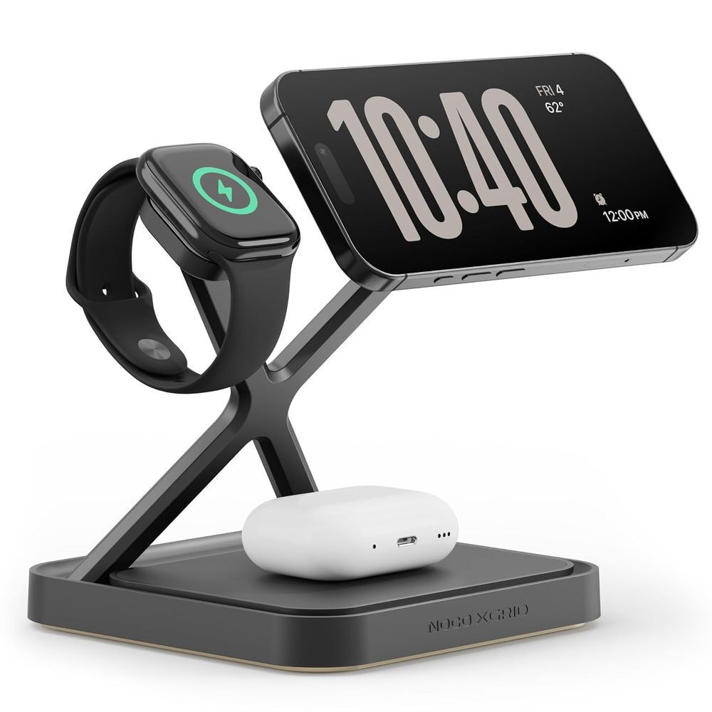 Noco 3-In-1 Qi2 15W Wireless Charging Stand Matte Black, large image number 2