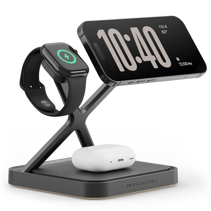 Noco 3-In-1 Qi2 15W Wireless Charging Stand Matte Black, large image number 1