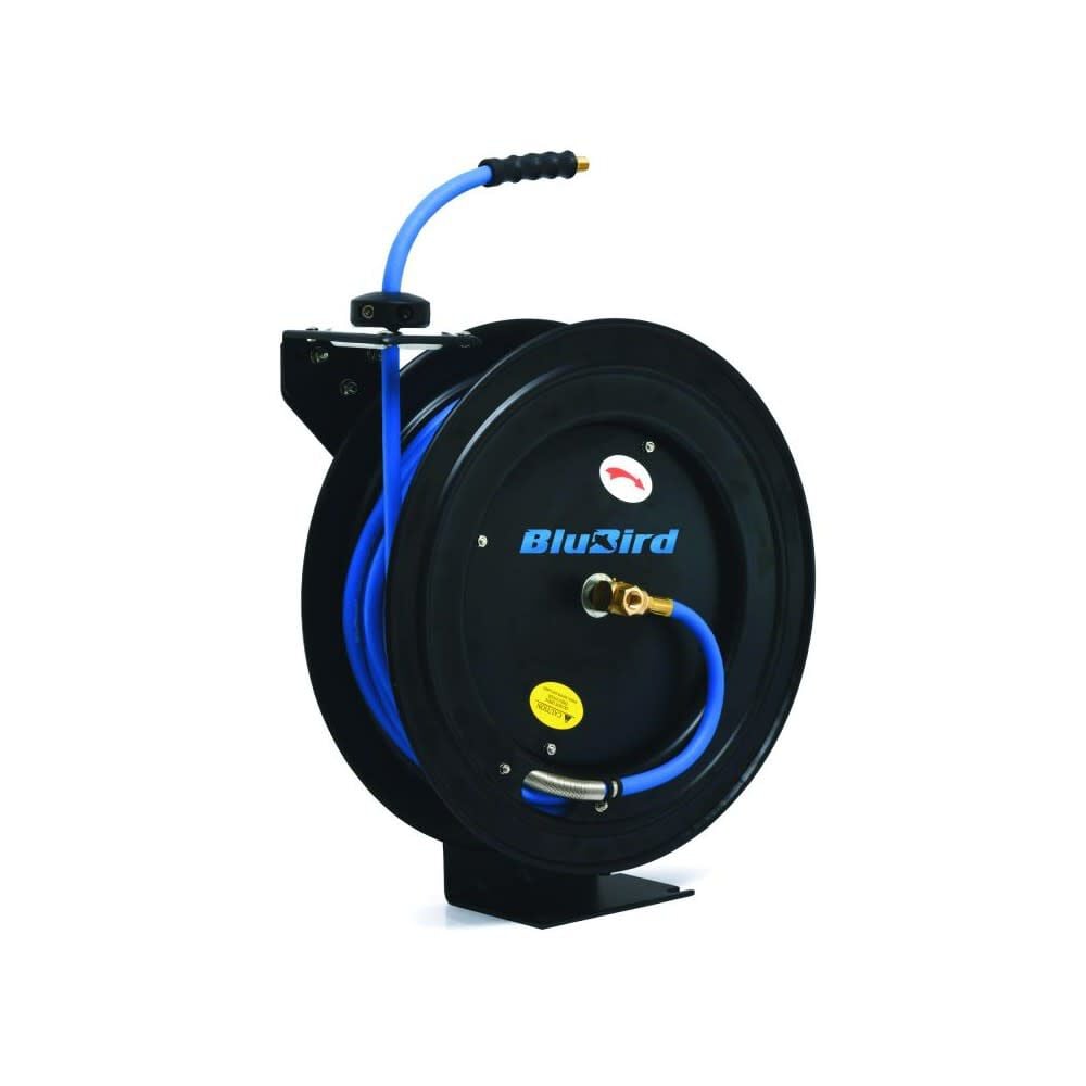 BluBird 3/8 Inch x 50 Ft. Black Steel Air Hose Reel Assembly – BBR3850